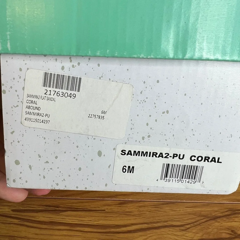 Abound Sammira2‎ Sandal Womens Size 6 Coral Flat Slide Triple Jelly Strap NEW